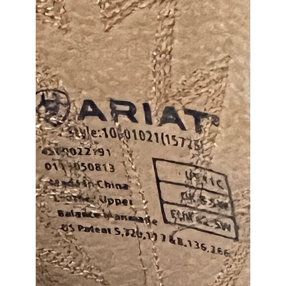 Ariat Mens Brown Leather Western Cowboy Boots US 11C Pull On Rubber Soles - Picture 10 of 10